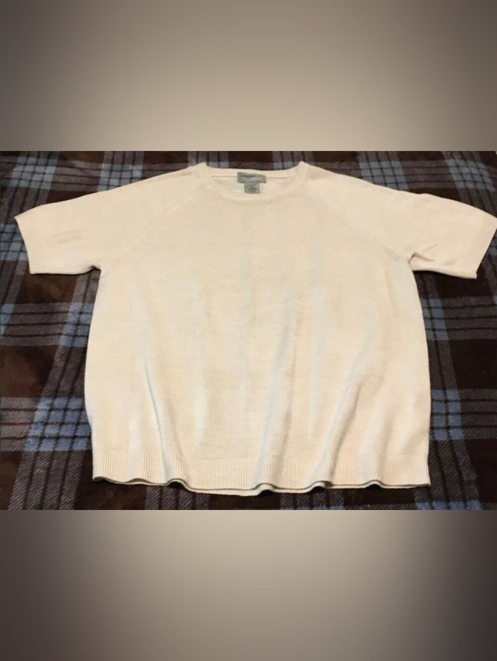 Designers Originals Men’s Cream Crewneck Short-Sleeve Sweater